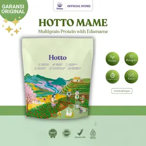 Hotto Mame Multigrain Tinggi Protein dengan Edamame Superfood 1 Pouch (12 Sachet) Original