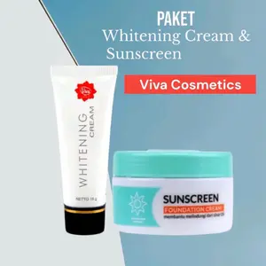 PAKET 2PC VIVA COSMETICS - WHITENING CREAM 15gr PLUS SUNSCREEN WAJAH UNTUL DAILY PAGI HARI