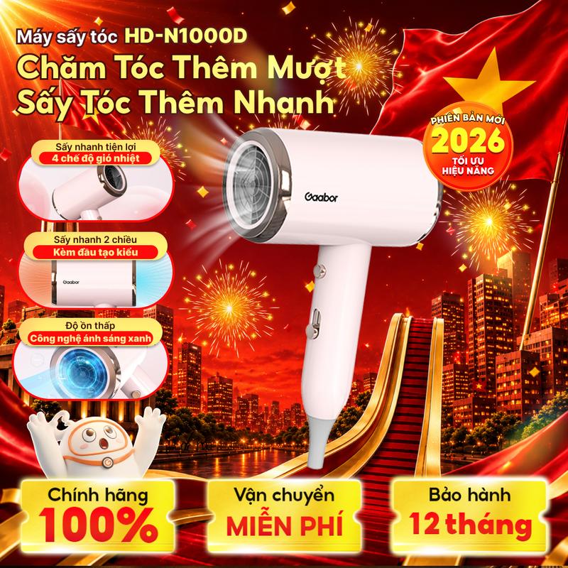 Gaabor | Máy sấy tay sấy tóc 2 chiều nóng lạnh Gaabor HD-N1000D ánh sáng xanh…