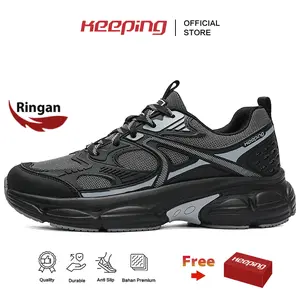 Keeping Sepatu Sneakers Pria Ringan Sepatu Gunung Hiking Sepatu Olahraga Cowok Sepatu Lari Jogging Running Shoes KSH701