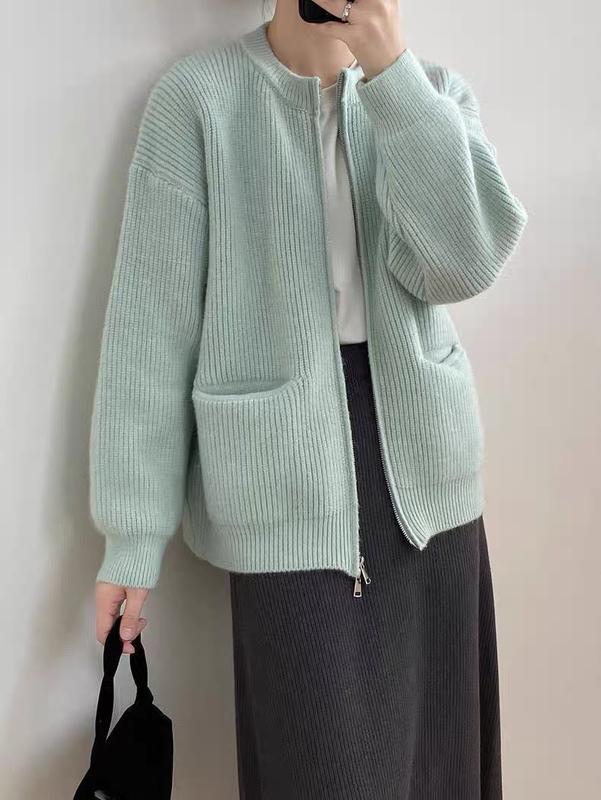 [GIÁ TRẢI NGHIỆM] Áo len kéo khóa 2 dầu kiểu dáng basic thiết kệ trơn DELIZ - CD813