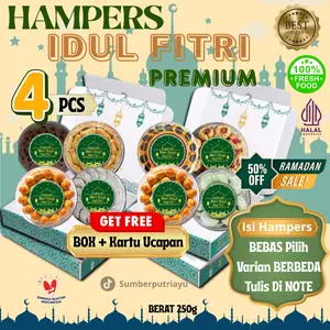 READY STOK HAMPERS BOX  IDUL FITRI isi 4 Kemasan Toples 250g Kue Kering Halal Enak Lezat Lumer lembut  BEBAS PILIH VARIAN
