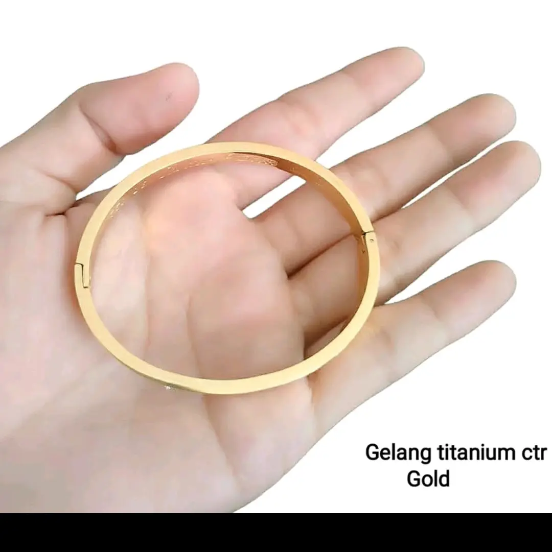 Gelang kaku/bangle Titanium slide foto GL003 Bracelets mata polos Perhiasan Aksesoris