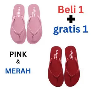 Promo Beli 1 Gratis 1 Sandal Jepit Cewek Wanita Casual Flip Flop Classic EVA Empuk Ringan Anti Slip | Kekinian