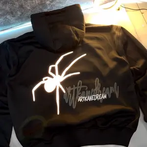 Artkanedream - Hoodie Nyala  "Big Spider" Laba | Hoodie Reflektif | Tebal Premium
