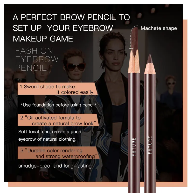 Pudaier Wooden eyebrow pencil extremely thin three-dimensional waterproof lasting hard core Machete eyebrow pencil makeup