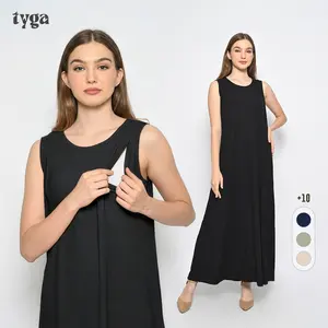 Inner Dress - Daleman Gamis Tanpa Lengan Kutung Lekbong Rib Stretch Ibu Hamil & Menyusui | Bumil & Busui Friendly