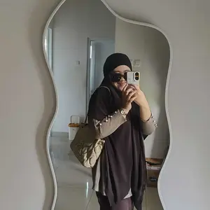 Khaizuran Hijab  Khimar French Square, Khiban Ceruty Segi Empat Tali Bandana  Panjang 2Layer  Muslim Syari