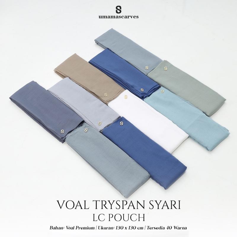 Jilbab Umama Scarf Voal Tryspan Syari Lasercut Logo S POUCH 130x130cm Kerudung Voal Premium 5