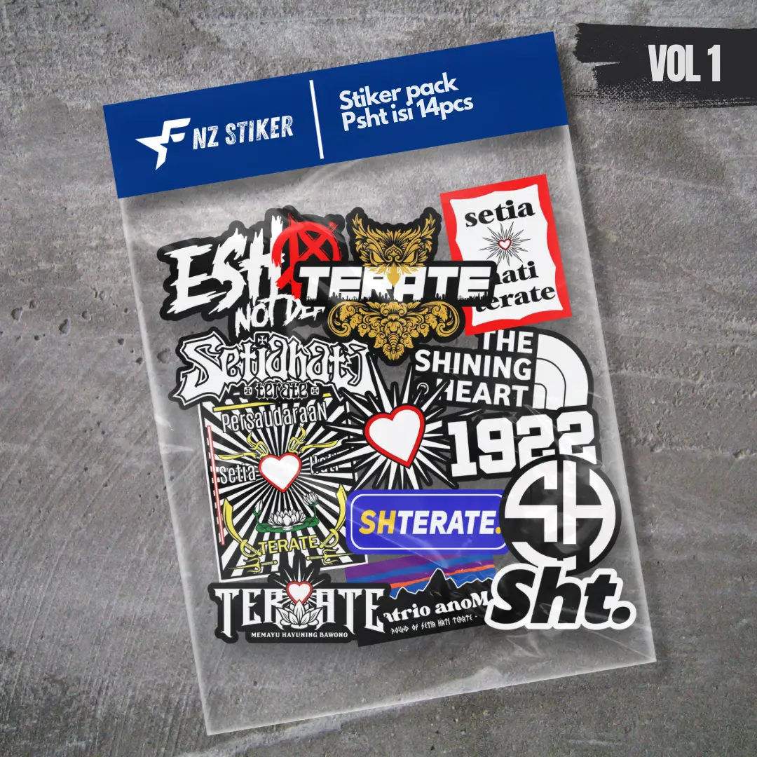 STIKER PSHT TERATE ISI 14pcs - ANTI AIR, STIKER PERGURUAN | STIKER SILAT, HELM,VOL 12