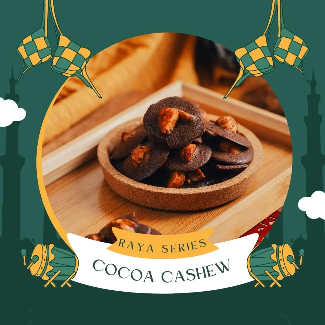 [August Signature] Cocoa Cashew Chips | Raya Cookies Singapore 2025