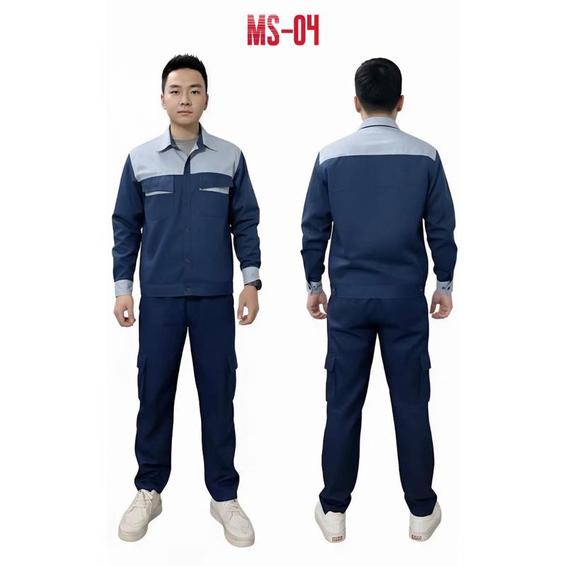 QC04. Áo lẻ #126k Quần lẻ #119k Cả bộ #210k Mẫu BHLD đẹp bảo hộ lao động nam nữ