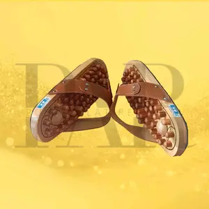 PAR Sandal Capit Rematik Kayu / Sandal Kesehatan / Sandal Terapi Refleksi Bahan Kayu Berkualitas Therapy Hitam