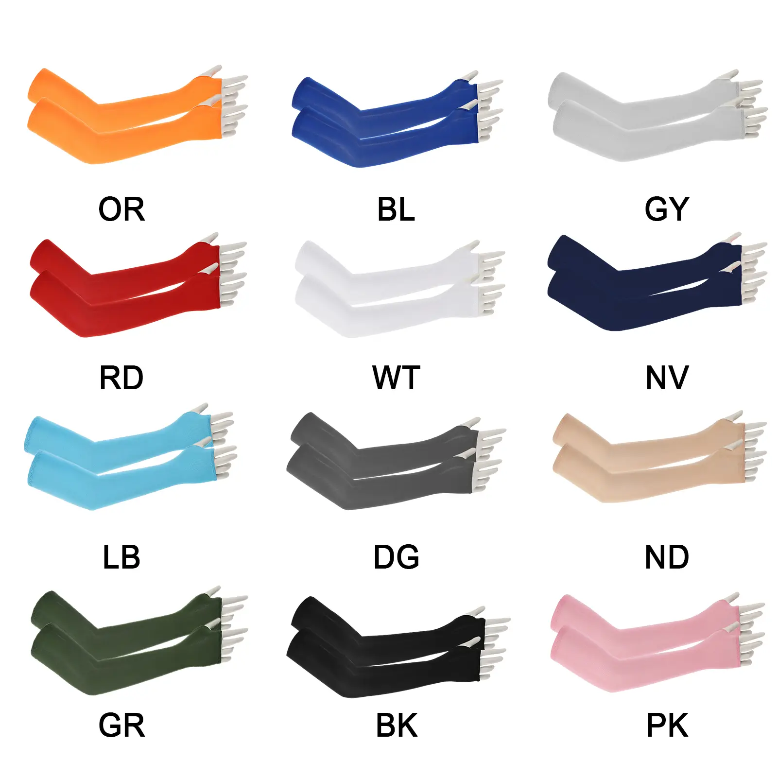 1 Pair Kids Sun Protection Arm Sleeves Dew Finger Outdoor Sports Elastic Sun UV Protective Ice Silk Arm Sleeves