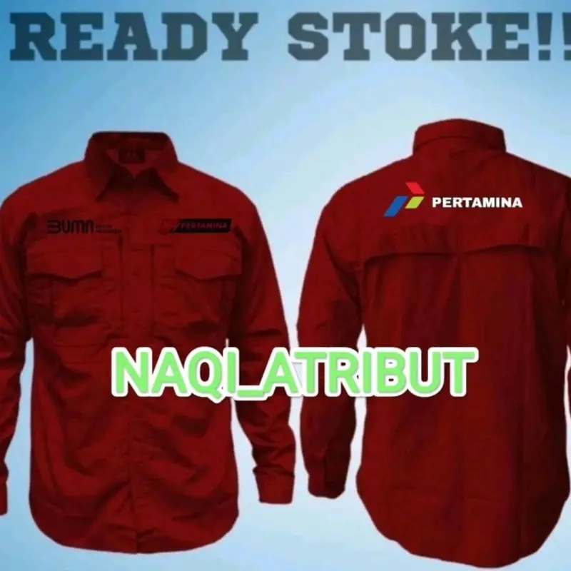 KEMEJA BUMN MY PERTAMINA KEMEJA PERTAMINA LENGAN PANJANG FULL BORDIR DEPAN BELAKANG BISA COSTUM Casual 5