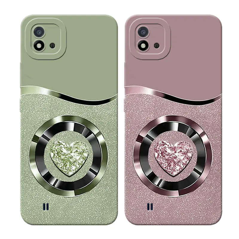 Coque BORYA Pour Realme C11 (2021) – Ultra Fine, Bord Plaqué Or, Protection Antichoc – Vert élégant