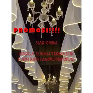 Promo!!! Lampu dekorasi tenda-Skriting lampu tenda organza 6dan 10meteran Kabel tembaga / Dekor cafe/decor gedung