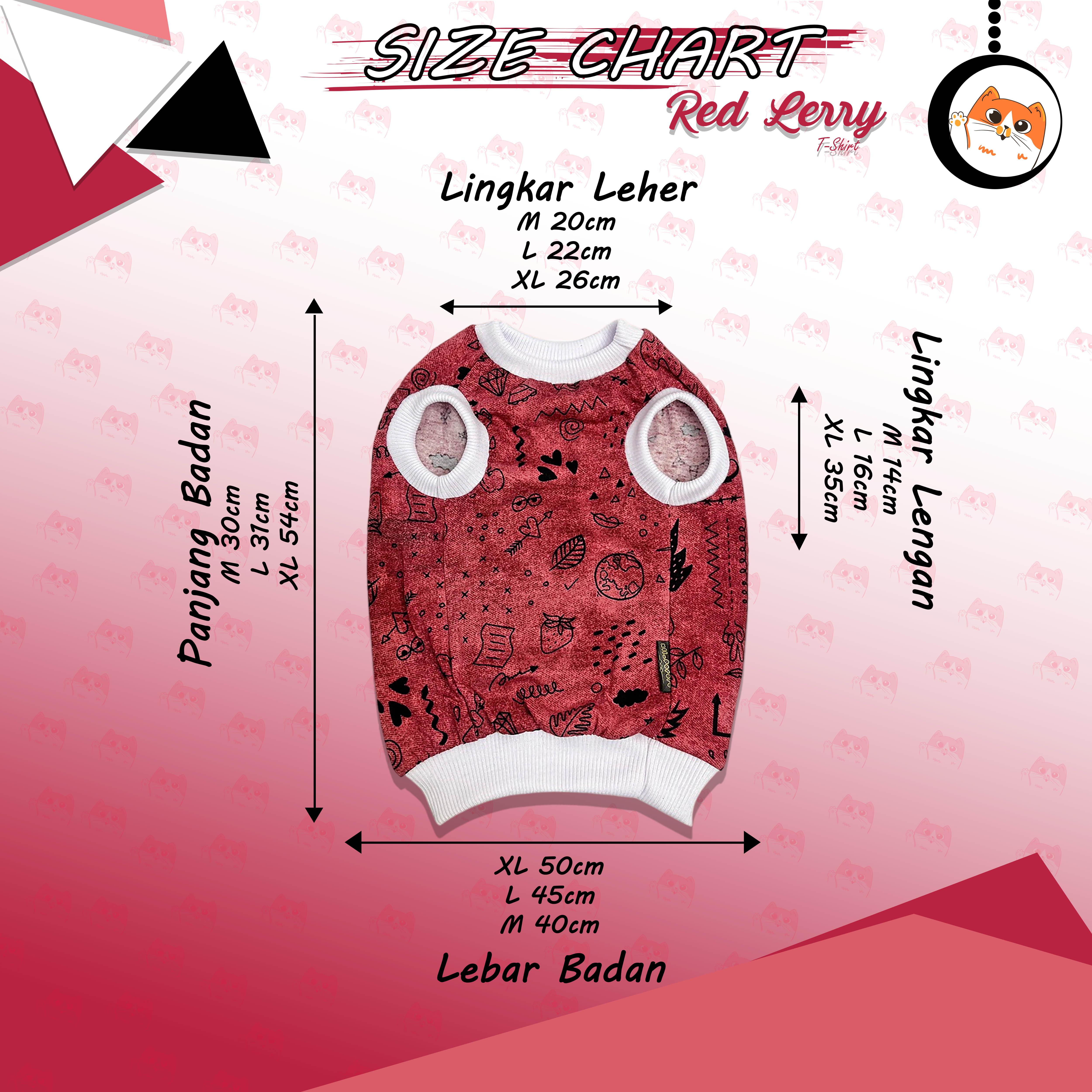 Pororo - Baju Kucing Motif Red Lerry