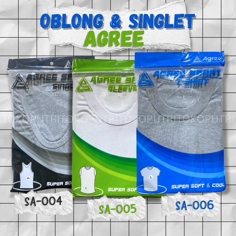 KAOS POLOS PRIA | OBLONG SINGLET AGREE | KAOS DALAMAN PRIA