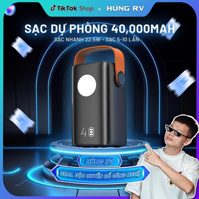 [Hùng RV] Sạc Dự Phòng FUSIONX FX401 40.000mAh - Cell Pin NV, Tích Hợp Đèn Led Sạc Nhanh PD, PPS 22.5W, Sạc Đa Thiết Bị | FX401