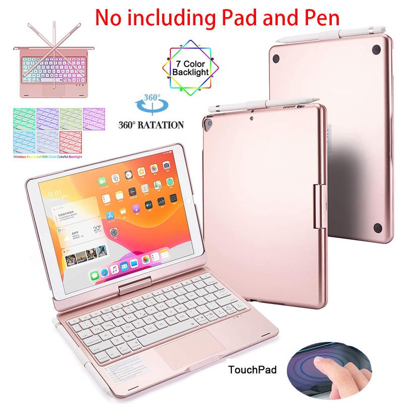 Vỏ Bàn Phím có đèn nền xoay 360 °, dành cho iPad A16 11th và 10th 10.9 ", Air 6th Gen, Pro 11 M4, iPad Pro 11 10.5, Air 3 4 5 6, M2 M Mini 7 (8.3 "A17 Pro 2024), Mini 6 (8.3 "), Năm 2022