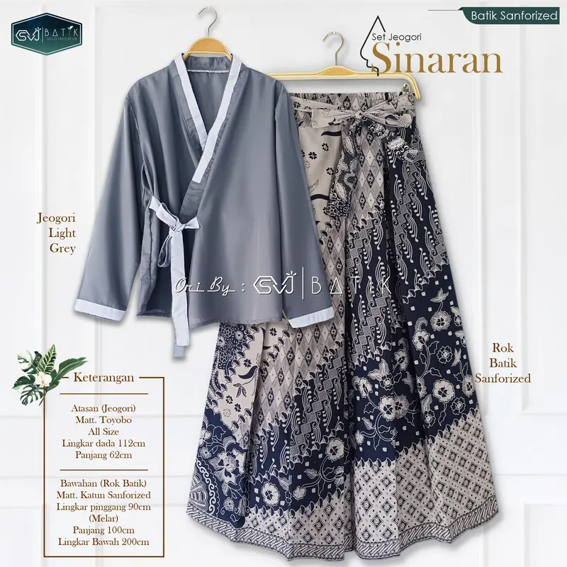 [SET] HANBOK SETELAN BATIK HYUN & ROK JARIK ATASAN WANITA KATUN SOLO TERBARU SET BATIK WANITA Karet Lembut 4