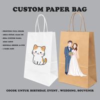 Gambar Custom Cetak Paperbag White Kraft Printing Full Color Small Paperbag Event Minimal Order 20 pcs 13,5x9x22cm - White 10x20cm 1 sisi dari Kiky Stationery Kota Surakarta 3 Tokopedia