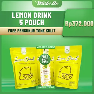 Mübello 5 Pouch Minuman Serbuk Lemon Drink Free Sabun Cair Bubuk Segar Cocok untuk Santai BPOM NA18210701886