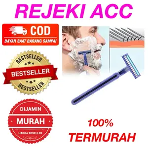 12 pcs Cukur Jenggot Kumis Tajam 3 mata Blade Pria Wanita