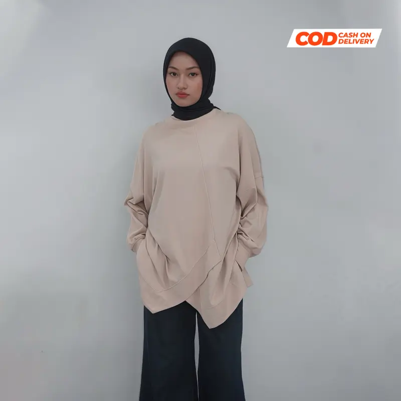 Outfidence - Rumi Top Atasan Kaos Lengan Panjang Cotton Combed 100% Basic Muslim Wanita Nyaman 1