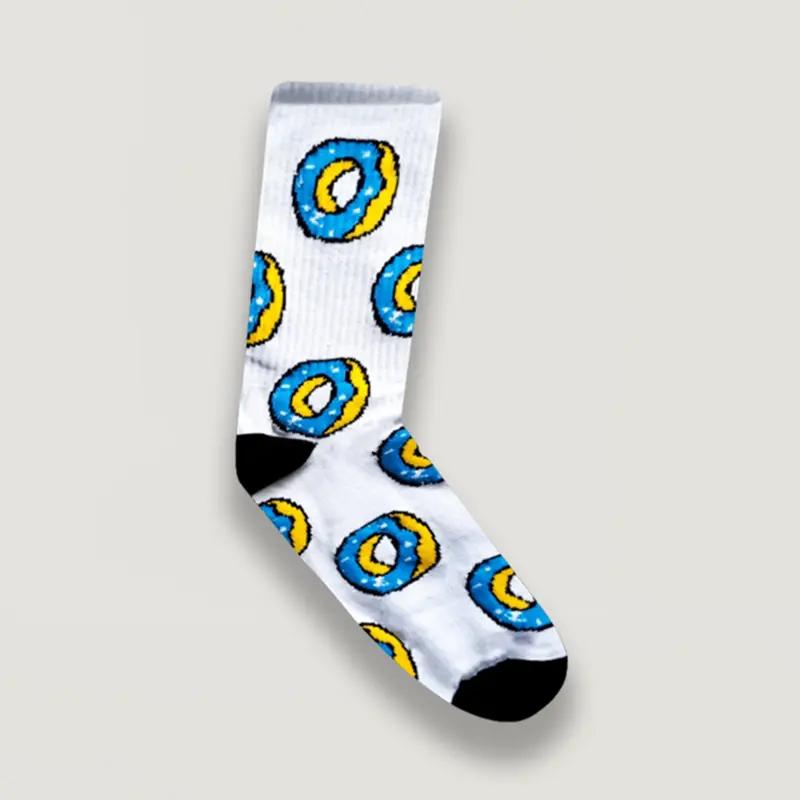 KAOSKAKI DISTRO / KAOS KAKI SKATE / KAOSKAKI SEKOLAH - Donat Blue P1 Pria Hitam Motif Wanita Unisex Dewasa Casual Panjang 2