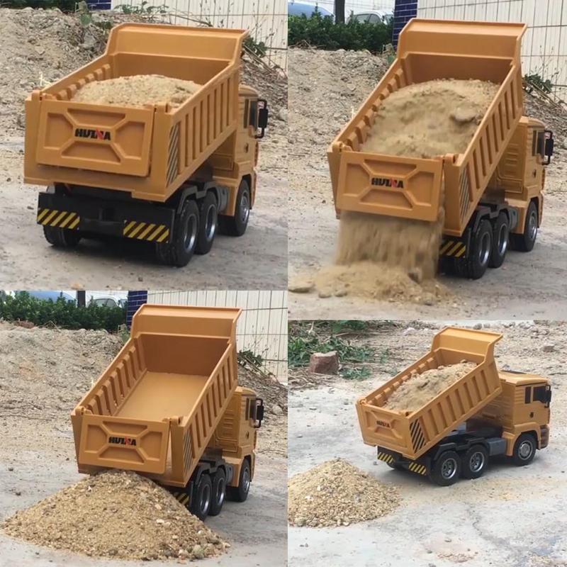 Truk Dumper Remote Control Mainan Pemuat Konstruksi dengan Lampu dan Musik RC Mobil 8 Channel 1:24 2