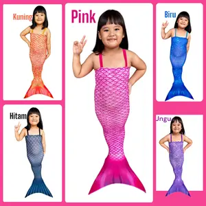 (BISA COD) New Kostum Mermaid Premium Sisik Warna Anak Perempuan dan Laki Laki