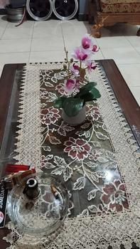 Product Review of taplak meja ruang tamu mewah ukuran 100 x 40cm rajutan bordir from i**t 0