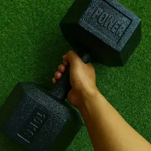 Barbel Dummbel Hexagonal 10kg Kosongan 1biji sudah plus tutup / Cover barbel Dumbbel 10kg Hexagonal kosongan 1biji Sudah plus tutup
