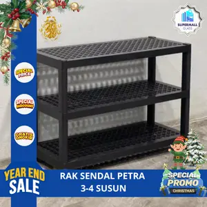 [SG] COD Rak Sepatu Petra 4 Susun Tempat Sandal Rak 3 Susun 4 Tingkat Plastik Sendal Estetik Shoes