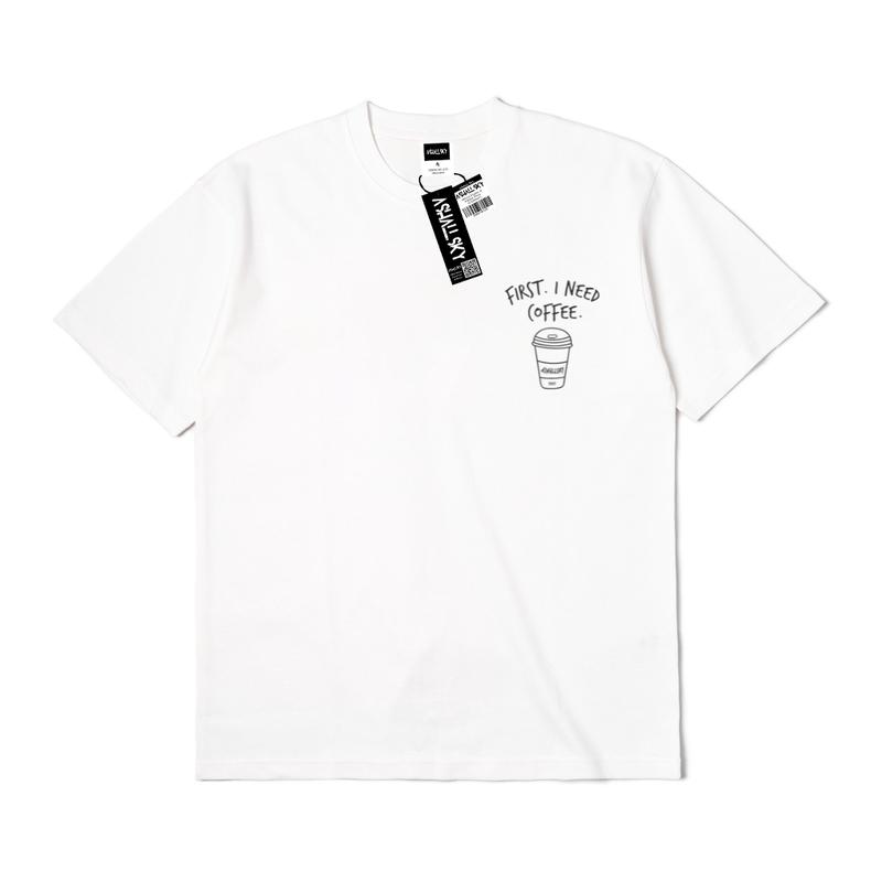 Ashall.sky Kaos Distro Pria First I Need Coffee Simpel Logo | Koas Abu Polos | Kaos Simpel Distro Baju 7