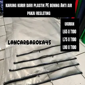 karung kurir pakai resleting dari plastik PE bening anti air