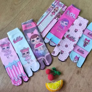 LOL Kaos Kaki Anak Jempol Printing 5-11 tahun bahan Nilon telapak hitam