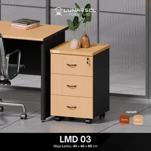 Lunar Laci Kantor Dorong Rak Arsip File Berkas Office LMD 03 Lunar Dimensi 40x40x65 cm Bahan Particle Board Warna Beech dan Cherry Siap Pakai - Furniture