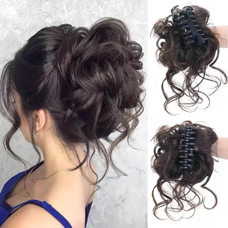 Phụ Kiện Tóc Giả Mới, Chuồng Gà Đài Phun Nước Kiểu Lười Biếng Với Tóc Đuôi Ngựa Cao, Kẹp Tóc Lông Gà Đầu Cầu Lông Cô Gái Nóng Bỏng, Đầu Bóng Nụ Hoa, Dây Buộc Tóc Râu Dài Lông Mịn Tự Nhiên, Kẹp Tóc Đội Đầu Đuôi Gà 0