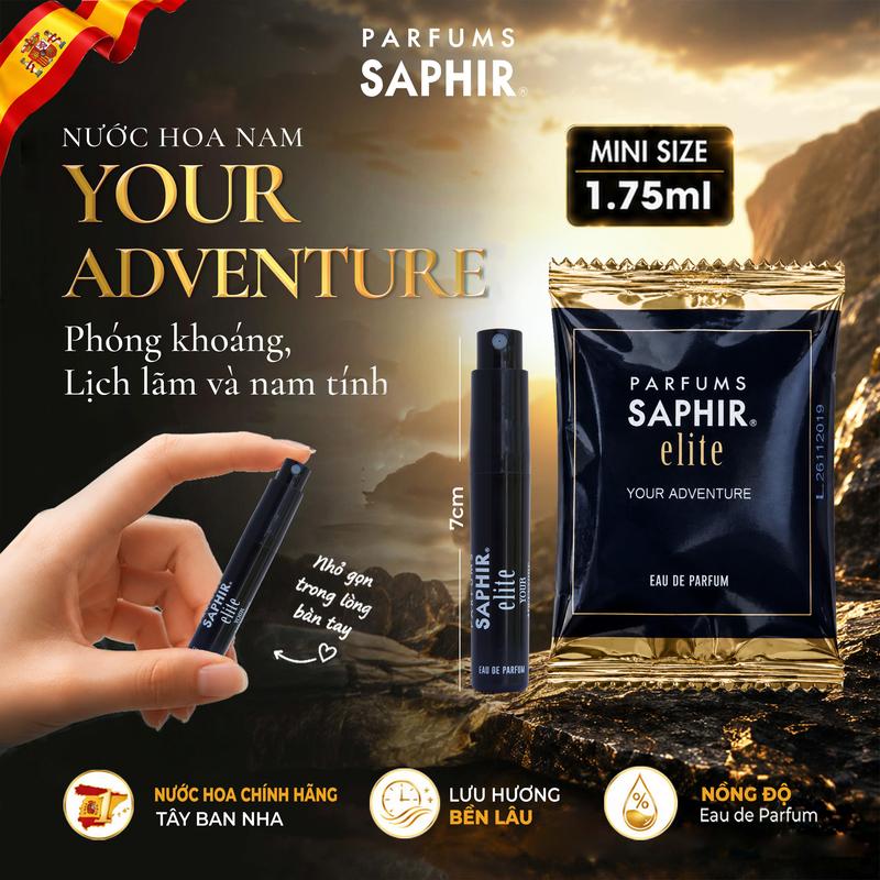 [Mini size 1.75ml] Nước Hoa Nam Chính Hãng Parfums Saphir EDP Hương Thơm Nam Tính Sang Trọng Lưu Hương Lâu - 1.75ML