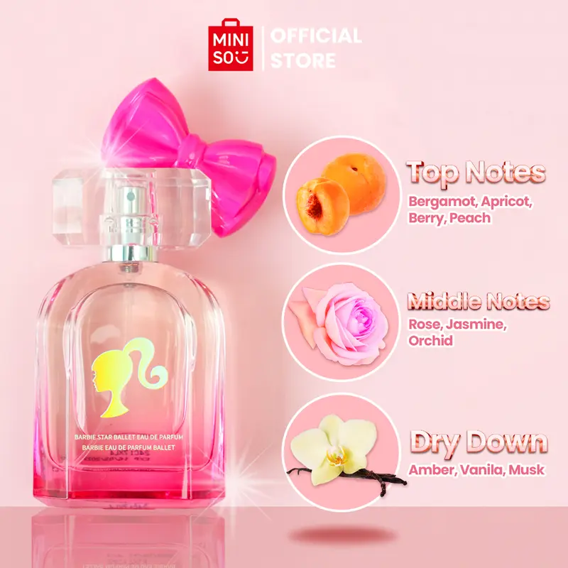 Miniso x Barbie Star Ballet Parfum Wanita Eau de Parfum Perfume Buah Ringan Segar Tahan Lama 75 ml 2