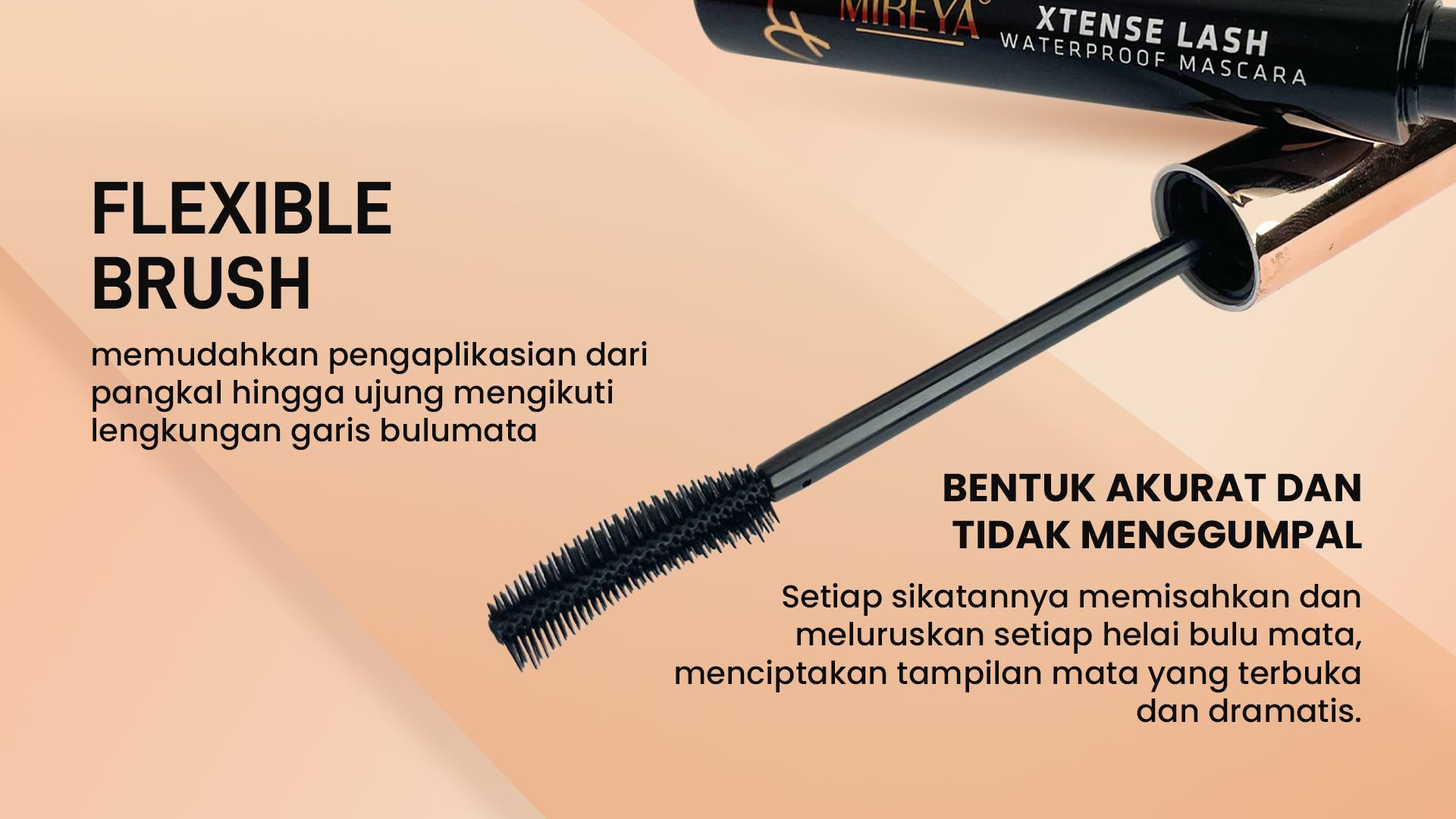Mireya The Art Mascara Xtense Lash Waterproof - Long Lasting 24H | 3-in-1 Full Boost: Extending, Volumizing & Nourishing with Hyaluronic Acid, Aloe Vera, Castor Oil | Maskara Tahan Air & Tahan Lama