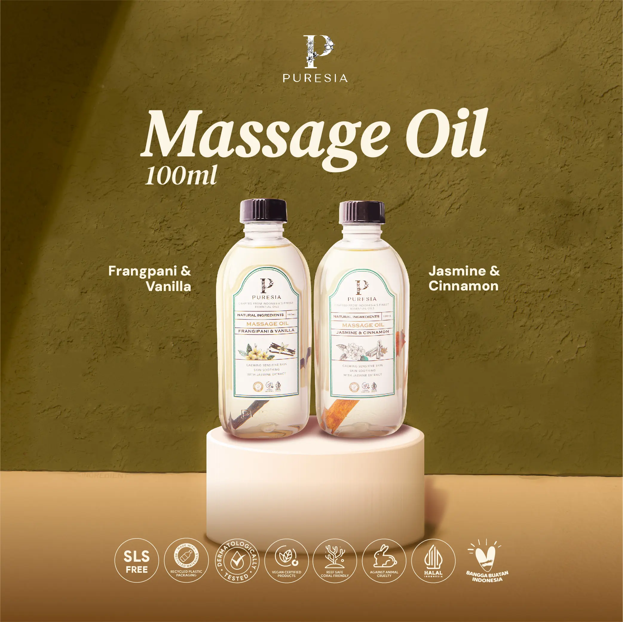 PURESIA Massage Oil - 100 ml - Melembutkan dan Mengencangkan Tubuh