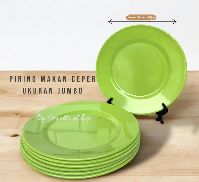 PAKET 6 PIRING MAKAN MELAMIN BULAT CEPER UKURAN JUMBO 26CM 5