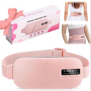 Masajeador de cintura con almohadilla térmica menstrual, compresa caliente de 5 niveles y cinturón de vibración de 4 niveles, aparatos de cuidado personal para mujeres para el hogar y viajes
