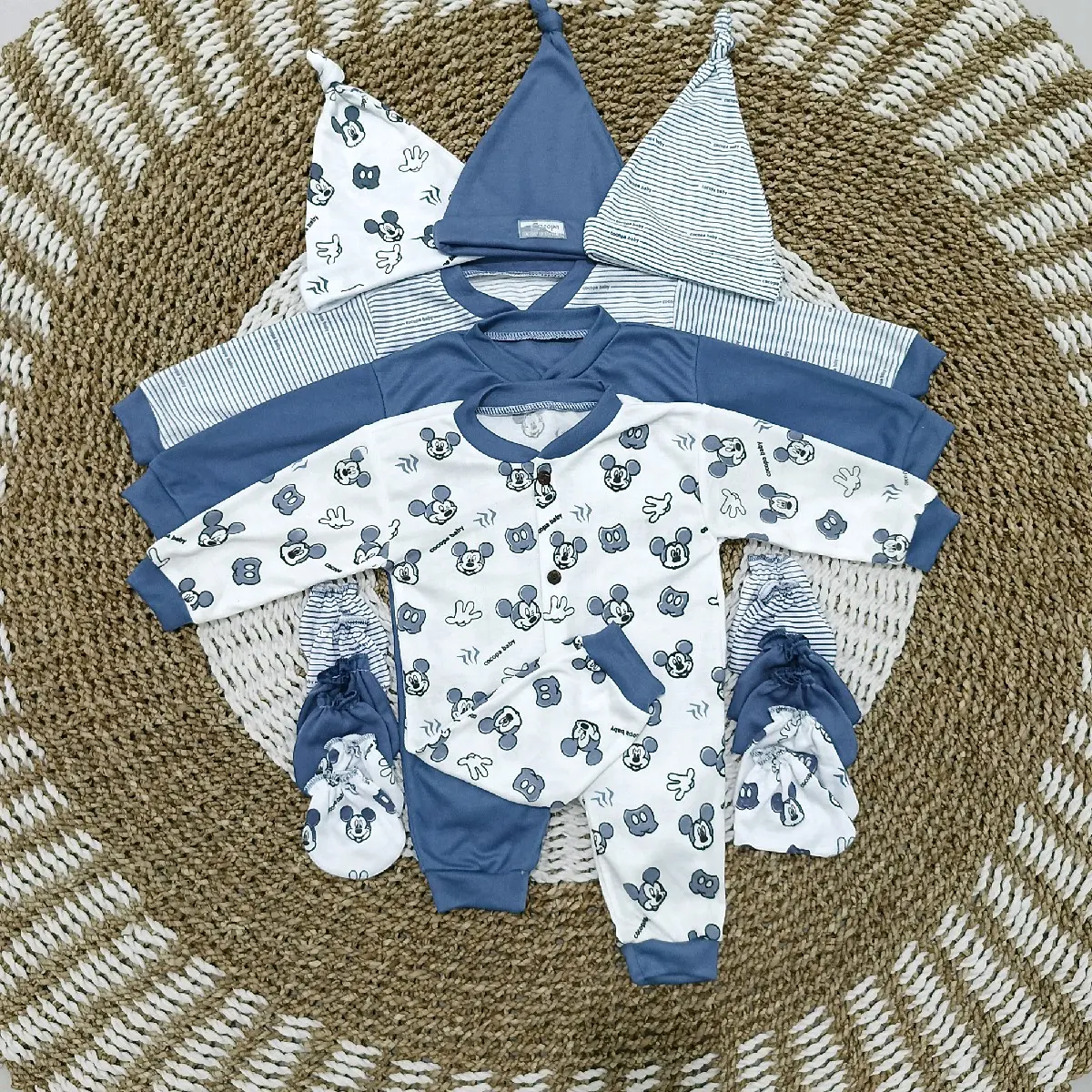SPECIALBABY- Sleepsuit 0-6 bulan paket piyama baby baju tidur bayi anak jumper panjang motif mix Jumper baju bayi new born panjang gift set topi bayi sarung tangan sarung kaki bayi