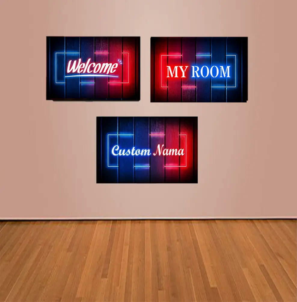 Hiasan Pajangan Dinding poster  kayu coustoum nama Neon Aesthetic Wall Decor Dekorasi Kamar Murah Keren Minimalis Kertas Poster mendunia modern laminasi glossy kamar tidur Selebritas home decor accessories hiasan dinding poster neon estetik Kayu