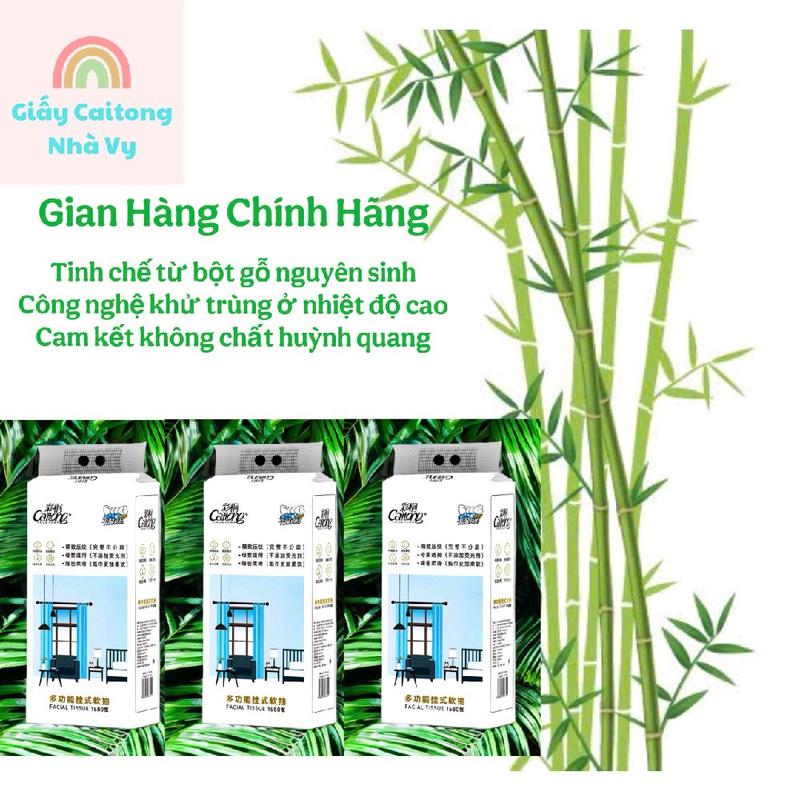 10 bịch giấy rút Caitong 1580 tờ(tặng kèm 2 móc),giấy ăn cao cấp,an toàn cho sức khoẻ mọi nhà
